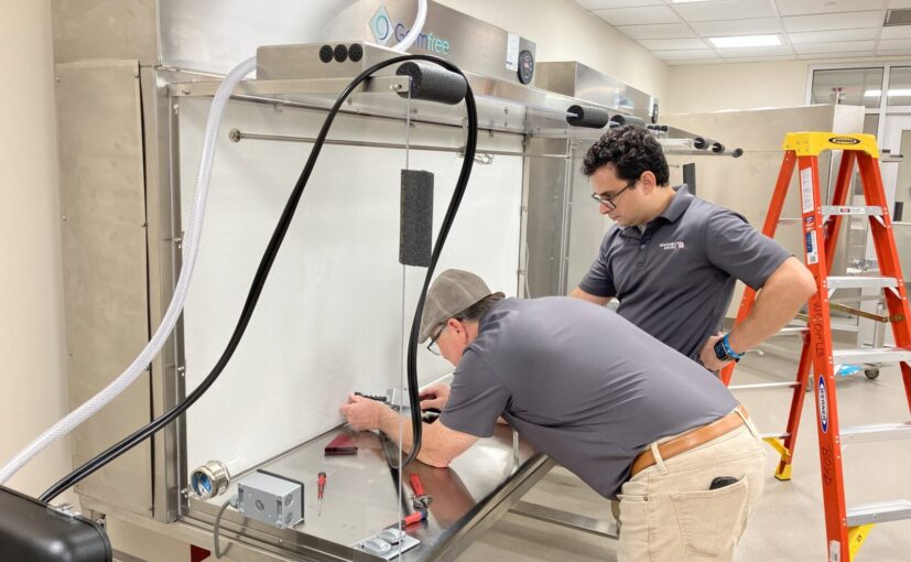 Curtis Anthony and Joel Mendoza perform HEPA filter integrity testing pic 2